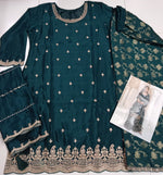 Thumbnail for Aarshi Fashions Teal Jacquard Silk Full Stitched Palazzo Sets