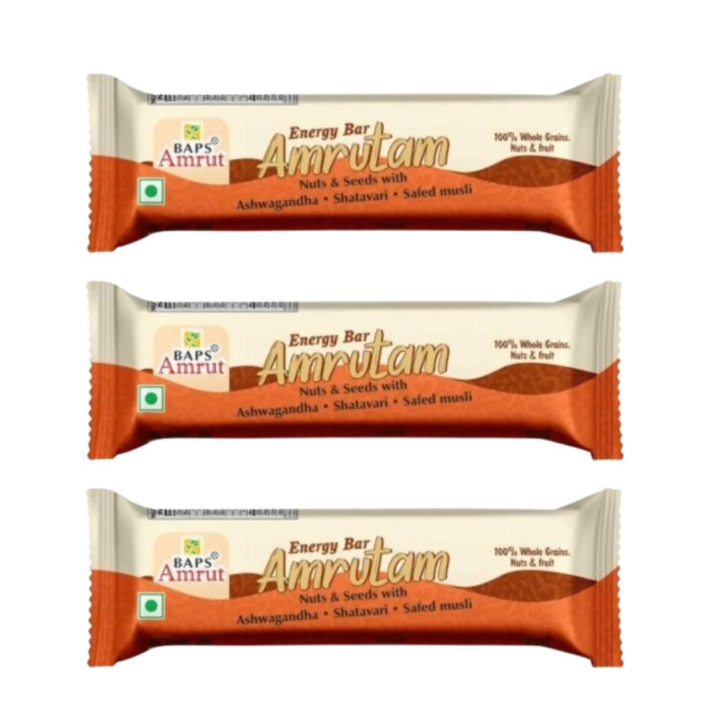Baps Amrut Energy Bar Amrutam (Nuts & Seeds With Ashwagandha , Shatavari , Safed Musli) - Distacart