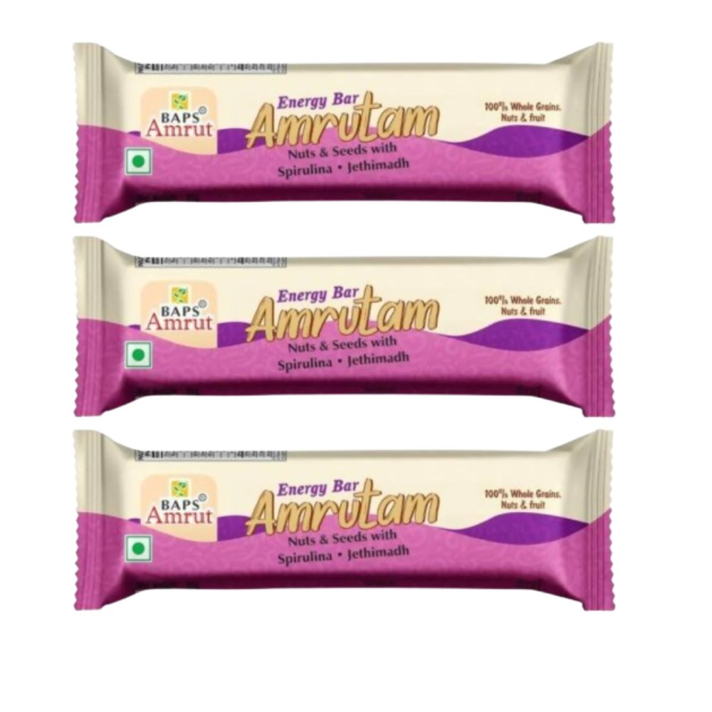 Baps Amrut Energy Bar Amrutam (Nuts & Seeds With Spirulina , Jethimadh) - Distacart