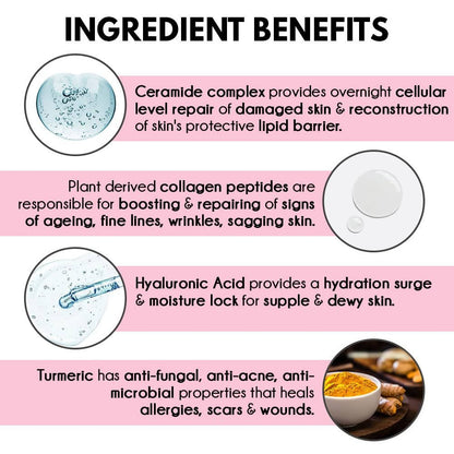 Auli Ceramic Skin Collagen Peptide Overnight Mask Face Serum - Distacart