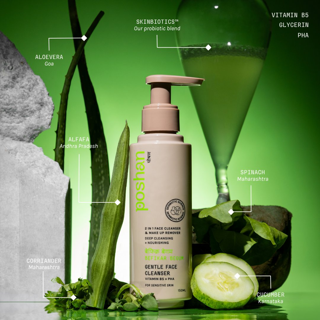 Poshan Skincare Befikar Begum Gentle Face Cleanser - Dista