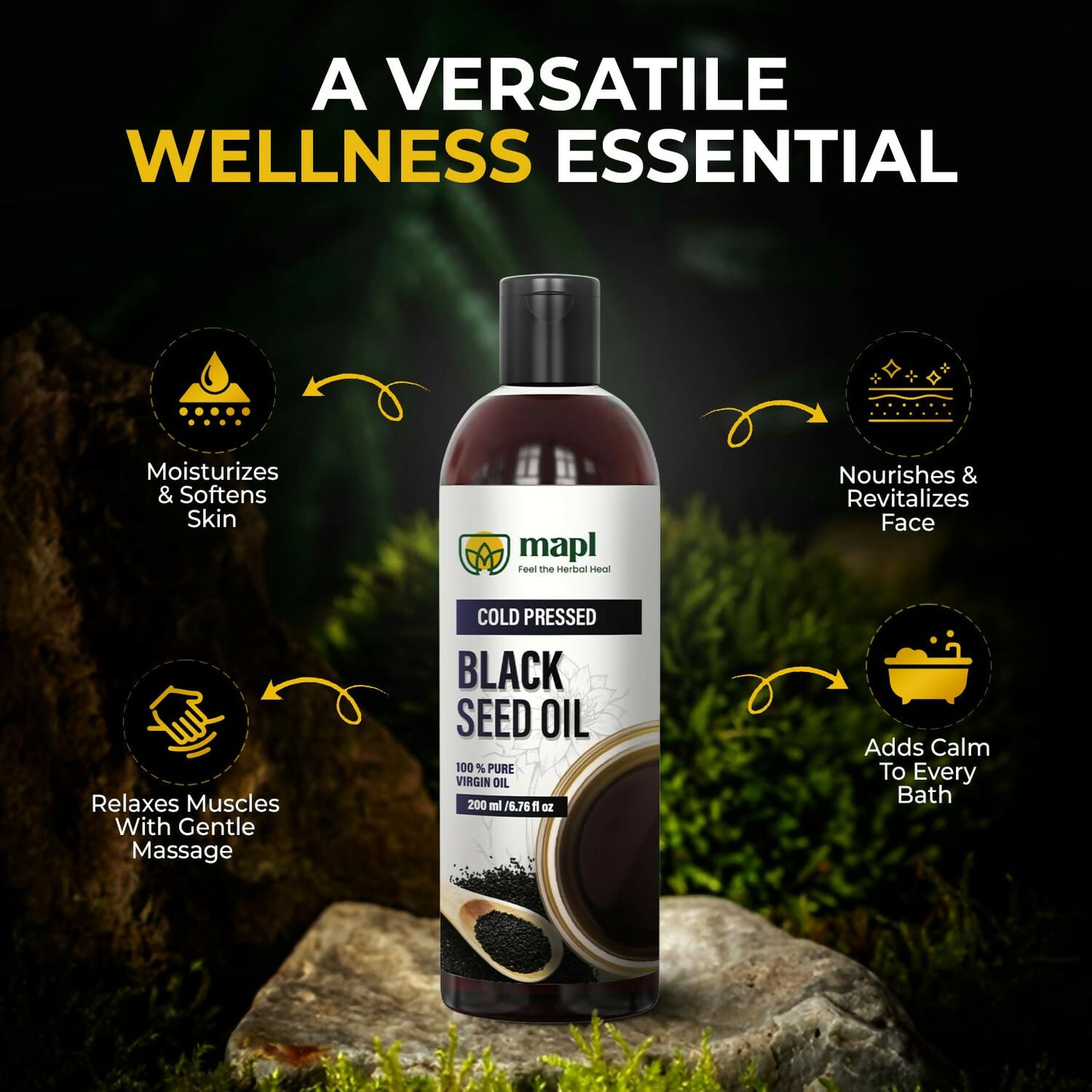 MAPL Organic Black Seed Oil Cold-Pressed - Distacart