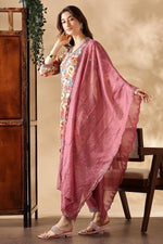 Thumbnail for BulBul Aafiya Muave Rayon Kurta Set with Dupatta