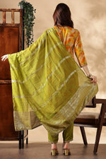 Thumbnail for BulBul Darshita Mustard Rayon Kurta Set with Dupatta