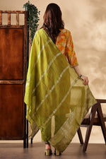 Thumbnail for BulBul Darshita Mustard Rayon Kurta Set with Dupatta