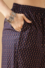Thumbnail for BulBul Navy Blue Cotton Kurta Set with Dupatta