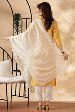 Thumbnail for BulBul Sagarika Printed Yellow & Off White Rayon Salwar Suit
