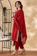 Thumbnail for BulBul Shamaira Printed Rust Rayon Salwar Suit