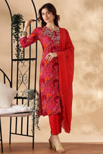 Thumbnail for BulBul Kamolika Printed Fuschia Rayon Salwar Suit