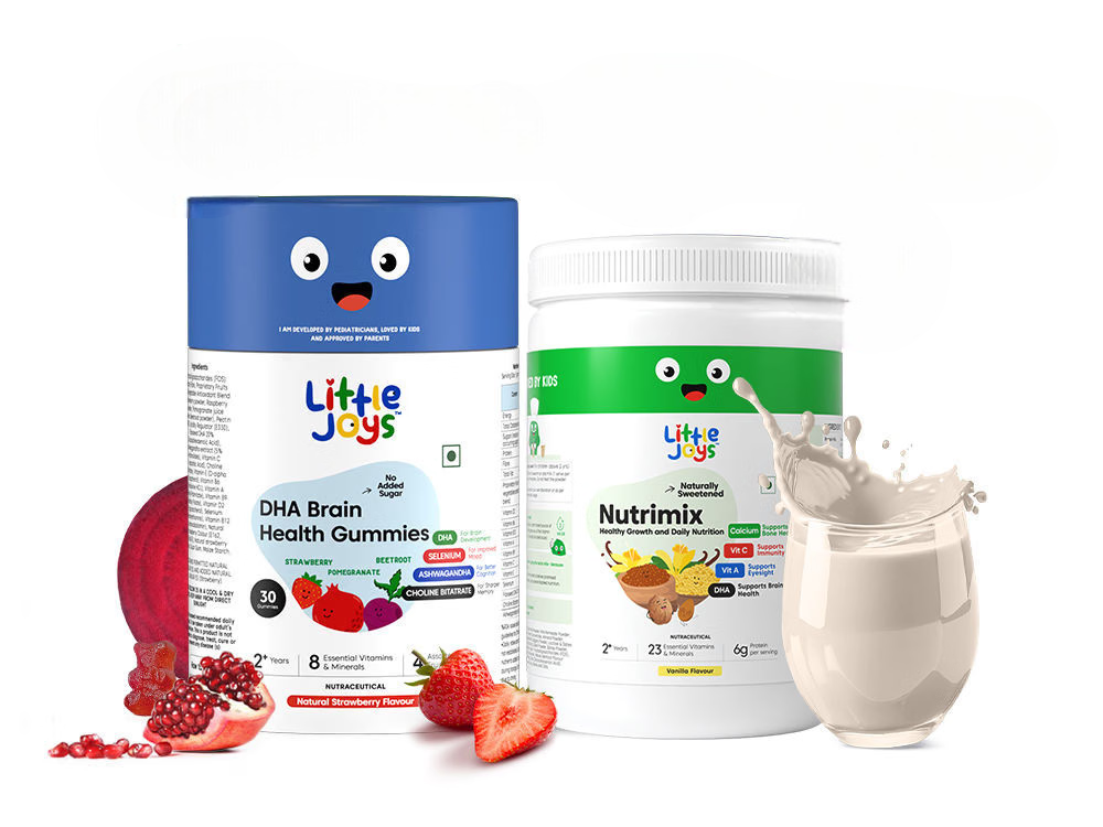 Little Joys Nutrimix Nutrition Powder Vanilla 2 - 6 years + Brain Gummies Combo - Distacart