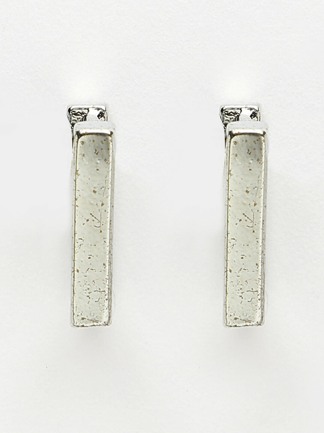 NVR Men's Silver-Plated Geometric Shape Stainless Steel Hoop Earrings - Distacart