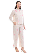 Thumbnail for Jaitra Apparels Off White Embroidered Premium Pure Cotton Co-Ord Set For Women