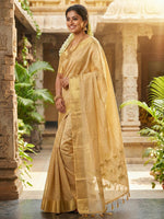 Thumbnail for Anaita Beige Silk Saree With Blouse Piece - Distacart