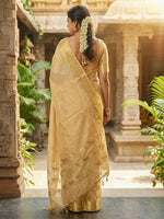 Thumbnail for Anaita Beige Silk Saree With Blouse Piece - Distacart