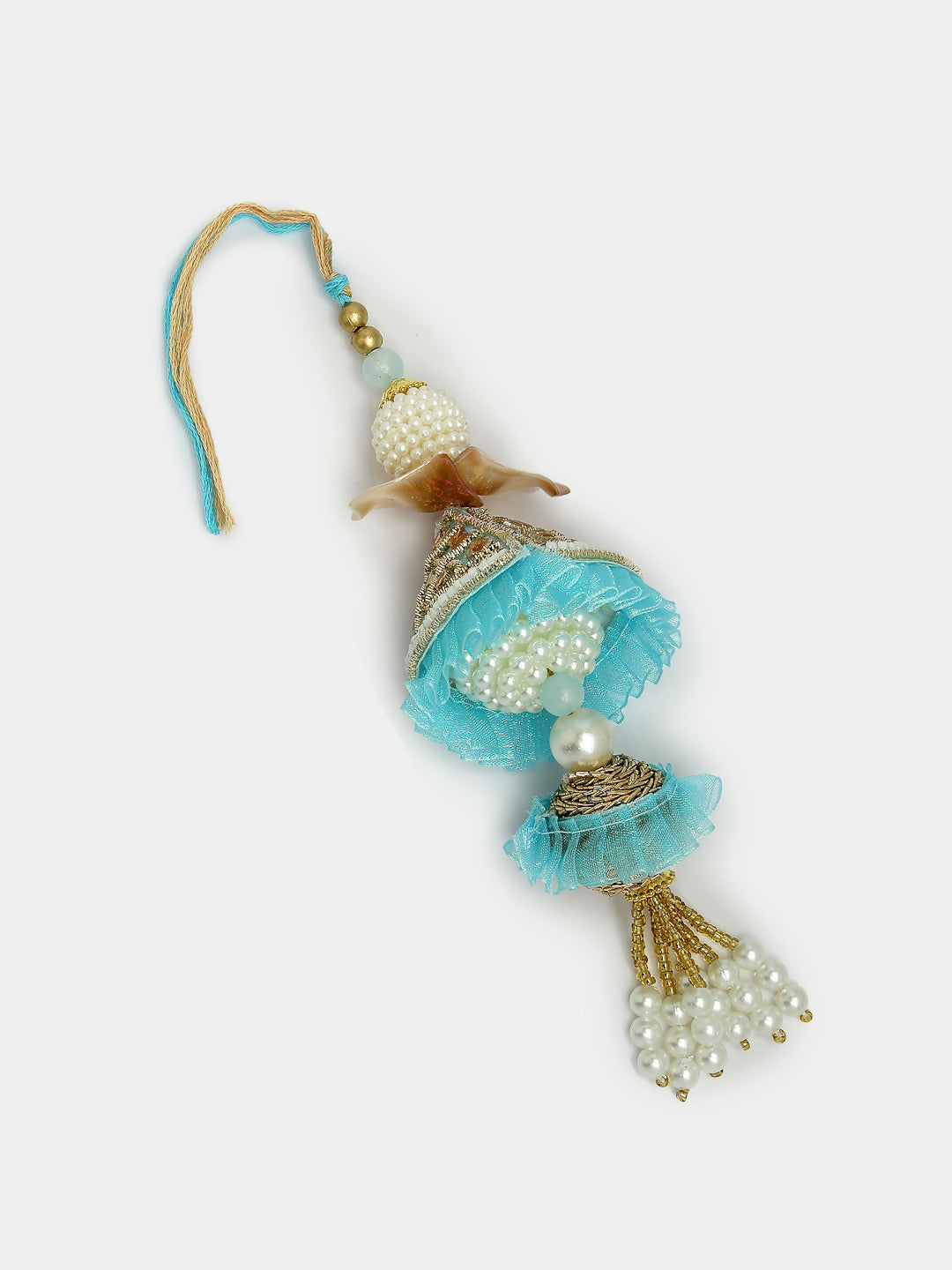 NVR Women & Men Set of 2 Blue Krishna Pearl Bhaiya Bhabhi Rakhi With Roli Chawal - Distacart