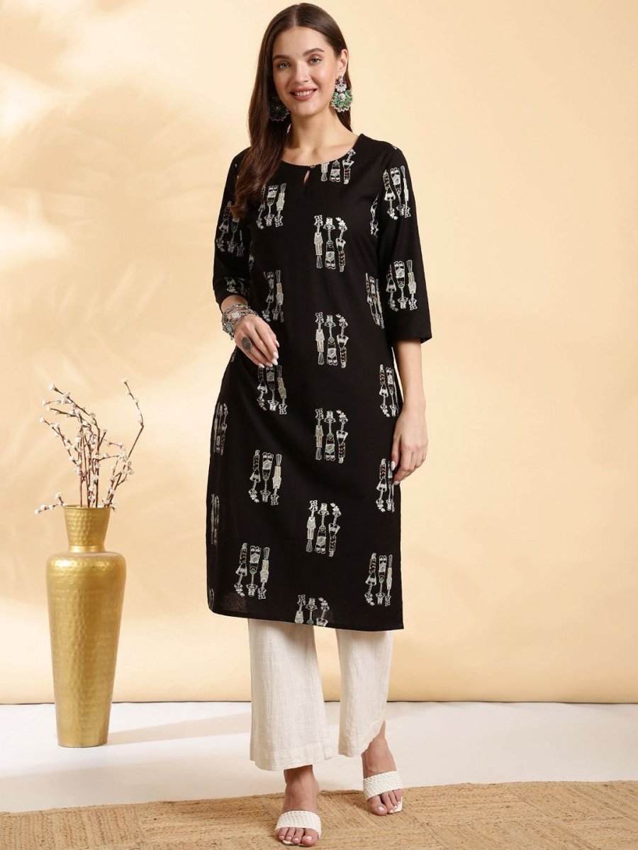 Anouk Women Printed Thread Work Kurta - Distacart