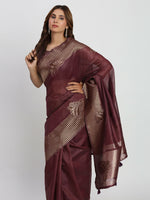 Thumbnail for Astita Linen Cotton Purple Saree