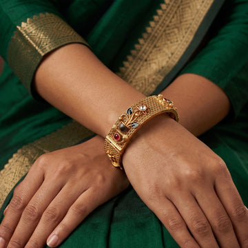 JS Fashion Rajwadi Polish Accessories Women Antique Bangles Set - Dista