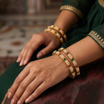 Thumbnail for JS Fashion Beautiful High Gold Full Stone 4 Bangles Set - Dista
