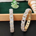 Thumbnail for JS Fashion American Diamond Square Cluster Designer 2 Bangles Set - Dista
