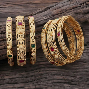 JS Fashion Traditional Ethnic Antique Bangle Set For Women - Dista