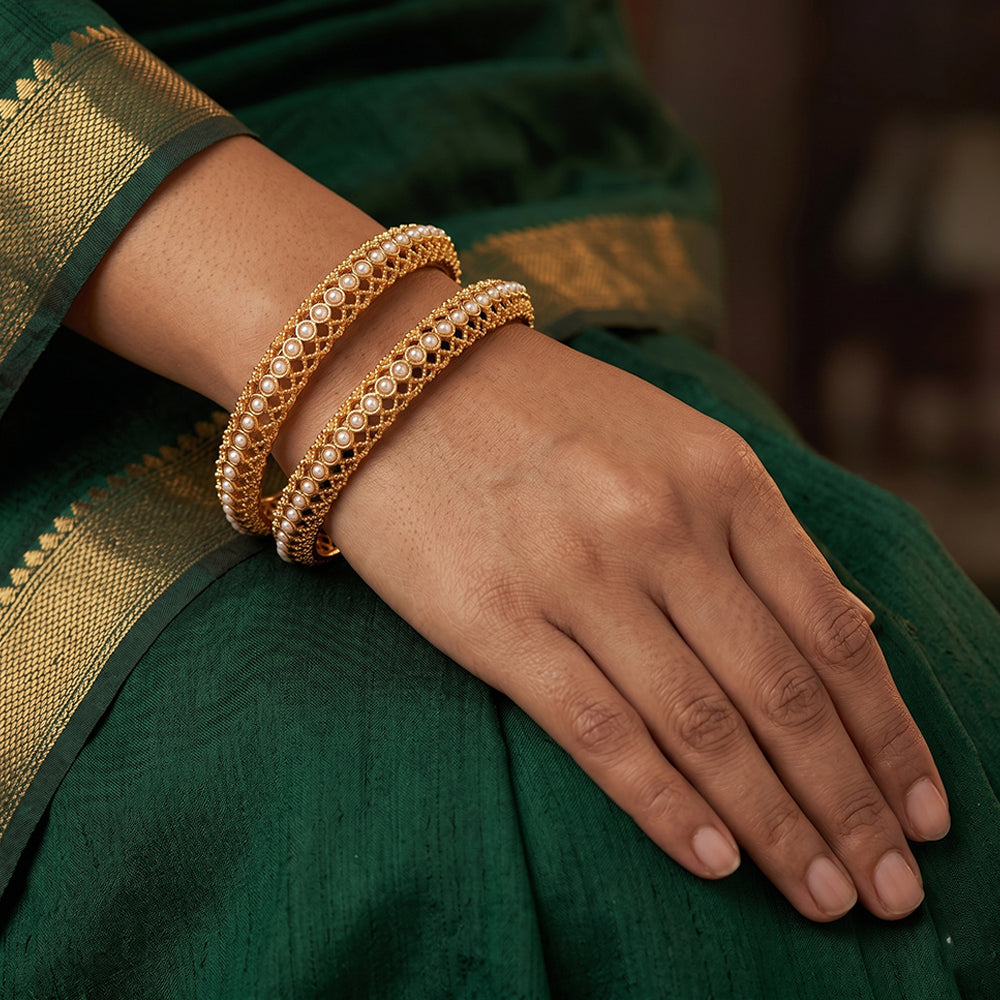 JS Fashion Premium Ethnic Antique Bangles Set For Women - Dista