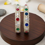 Thumbnail for JS Fashion Premium Multistone American Diamond Bangle Set - Dista