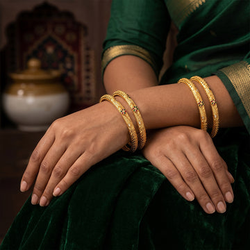 JS Fashion Antique Floral Design Bangles Set For Women - Dista