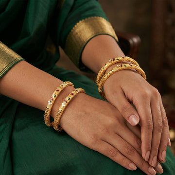 JS Fashion Traditional Fancy Bangles Set Elegant Design - Dista