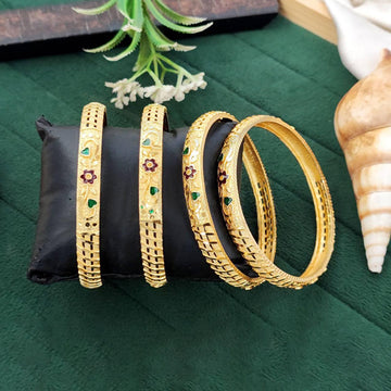 JS Fashion Designer Antique Finish Bangles Set For Women - Dista