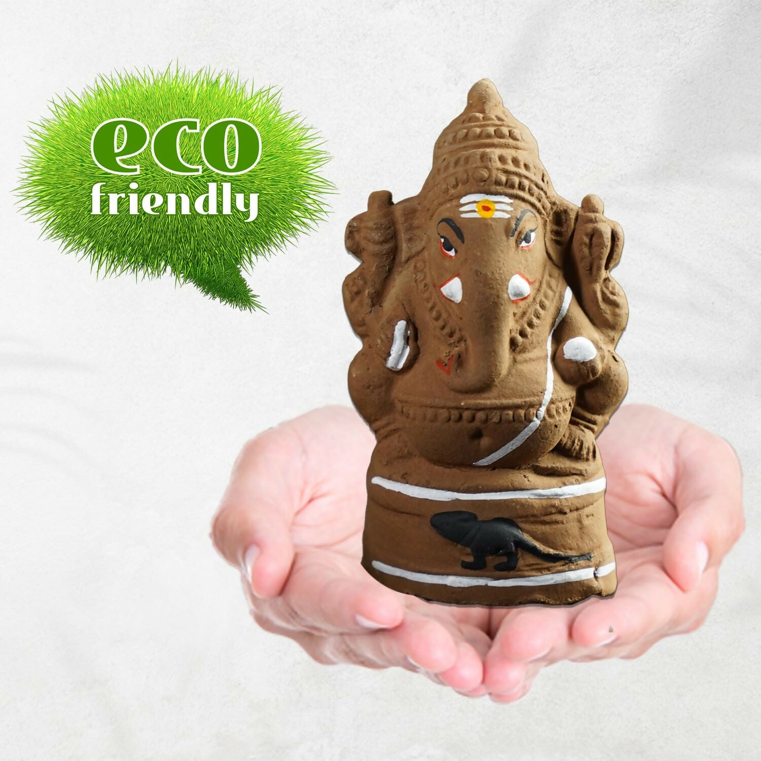 PujaNPujari Eco-Friendly Plantable Seed Ganesha Idol Clay-6inch - Dista