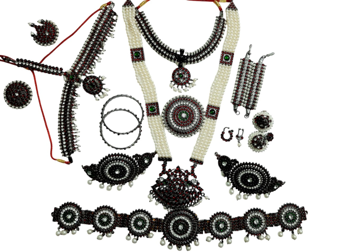 Elite Trading Black Antique Finish Bharatanatyam Jewellery Set – Complete Bharatnatyam 10 Pieces - Distacart