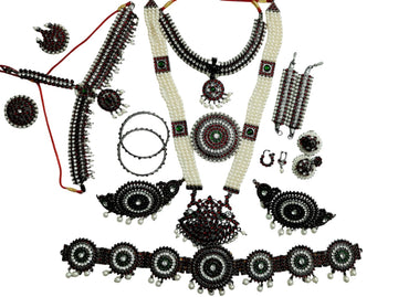 Elite Trading Black Antique Finish Bharatanatyam Jewellery Set – Complete Bharatnatyam 10 Pieces - Distacart