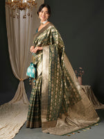 Thumbnail for NOZ2TOZ Women's Organza Blue Woven Design Designer Saree With Blouse Piece - Distacart