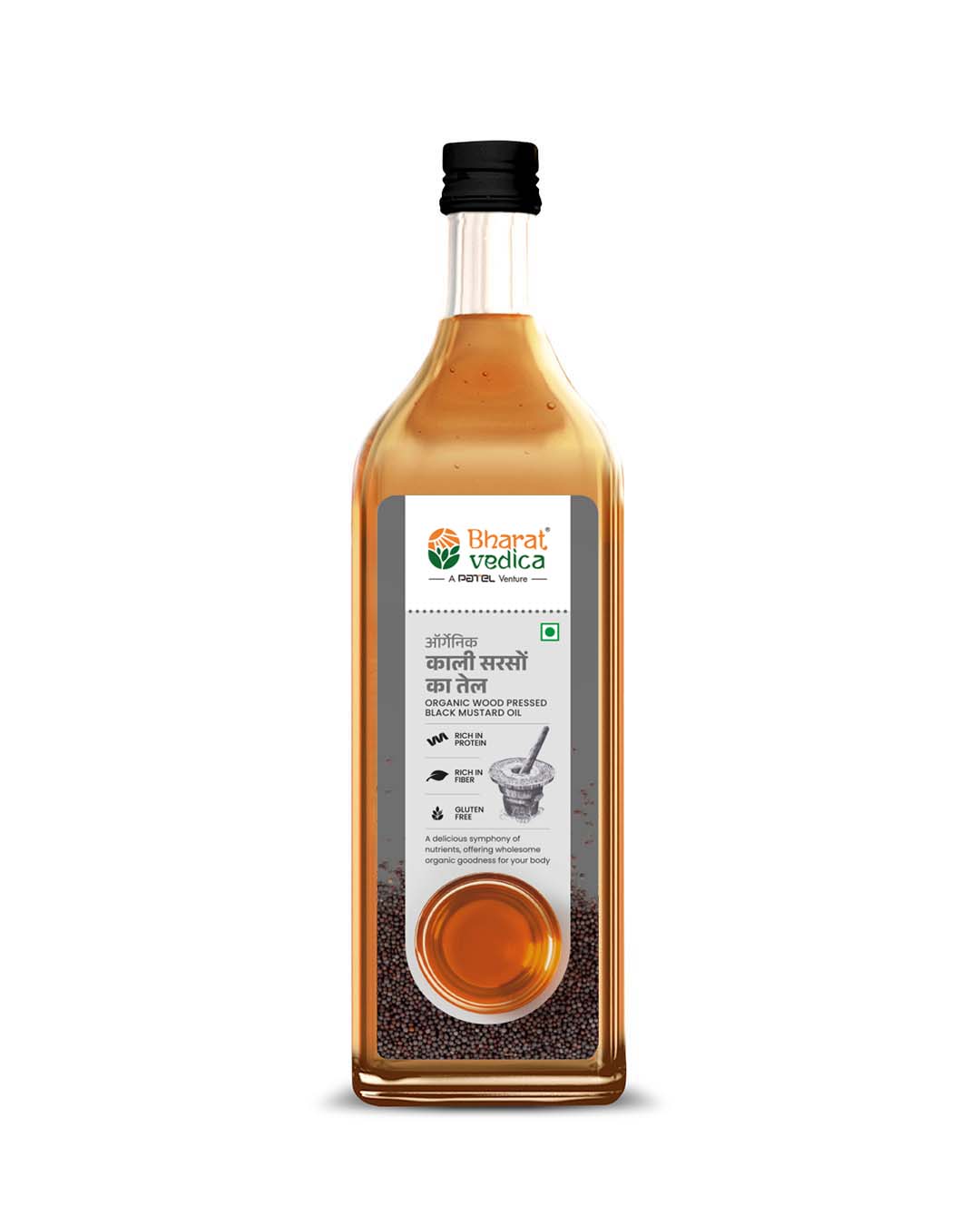 Bharat Vedica Organic Wood Pressed Black Mustard Oil - Organic Wood Pressed kale Sarso ka tel - Distacart