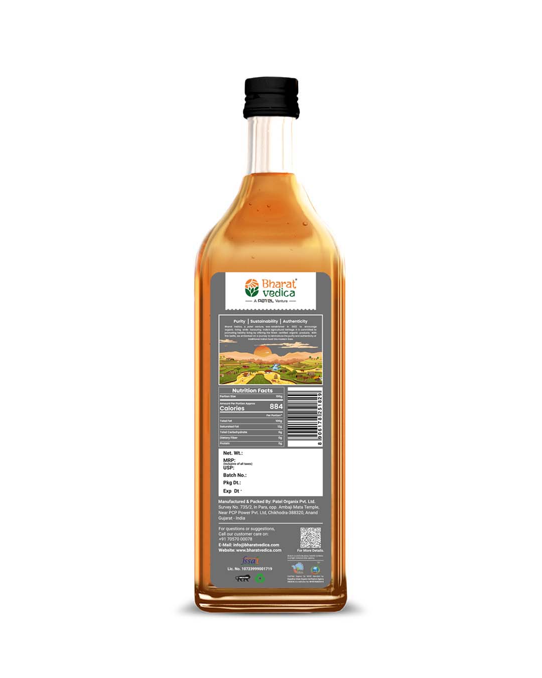 Bharat Vedica Organic Wood Pressed Black Mustard Oil - Organic Wood Pressed kale Sarso ka tel - Distacart