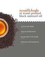 Thumbnail for Bharat Vedica Organic Wood Pressed Black Mustard Oil - Organic Wood Pressed kale Sarso ka tel - Distacart