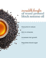Thumbnail for Bharat Vedica Organic Wood Pressed Black Sesame Oil - Organic Wood Pressed Kale Til ka Tel - Distacart