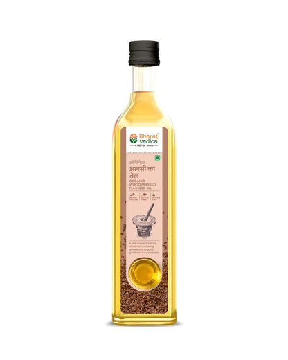 Bharat Vedica Organic Wood Pressed Flaxseed Oil - Organic Wood Pressed Alsi ka tel - Distacart