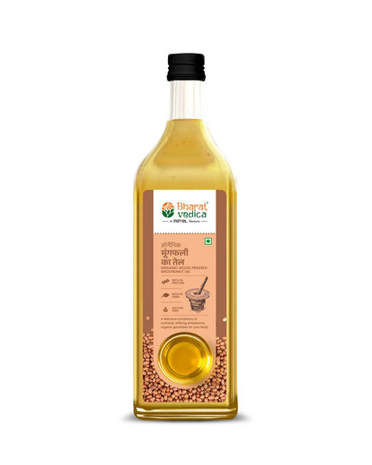 Bharat Vedica Organic Wood Pressed Groundnut Oil - Organic Wood Pressed Moongfali ka Tel - Distacart