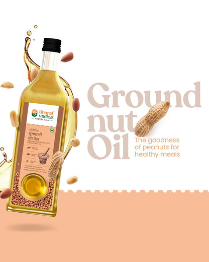 Bharat Vedica Organic Wood Pressed Groundnut Oil - Organic Wood Pressed Moongfali ka Tel - Distacart