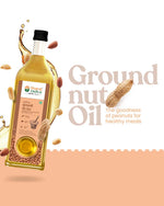 Thumbnail for Bharat Vedica Organic Wood Pressed Groundnut Oil - Organic Wood Pressed Moongfali ka Tel - Distacart