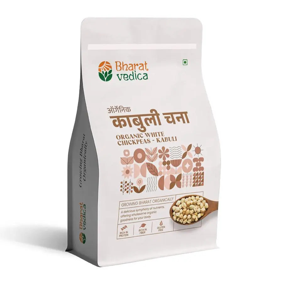 Bharat Vedica Organic White Chickpeas - Organic Kabuli Chana - Distacart