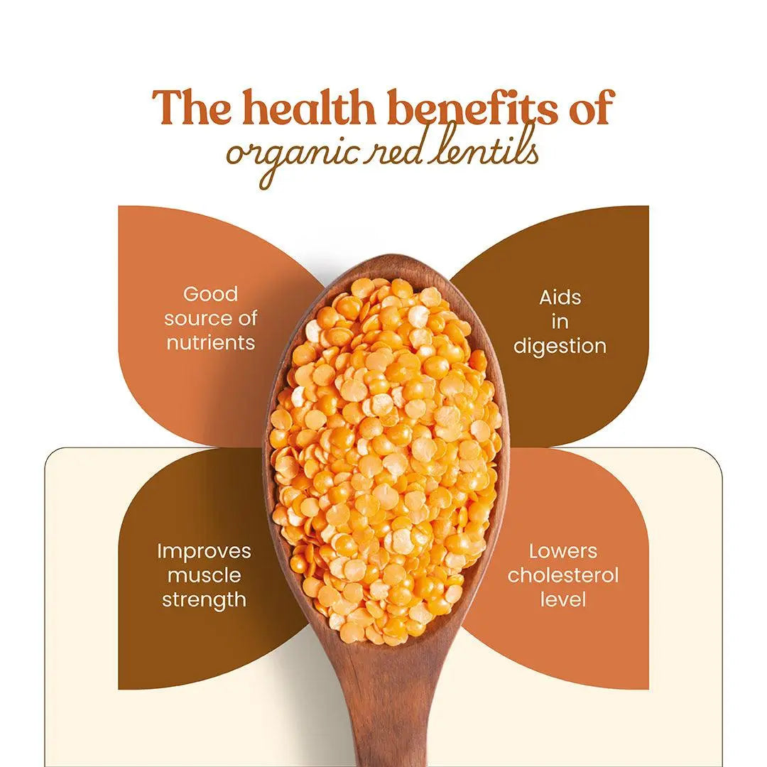 Bharat Vedica Organic Red Lentils - Organic Masoor Dal - Distacart