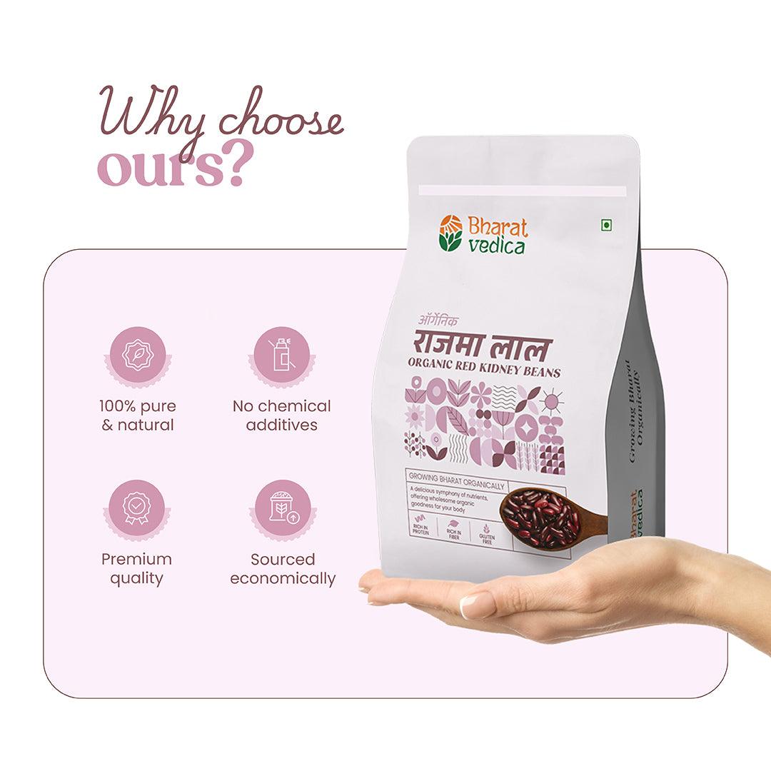 Bharat Vedica Organic Red Kidney Beans - Organic Rajma Red - Distacart