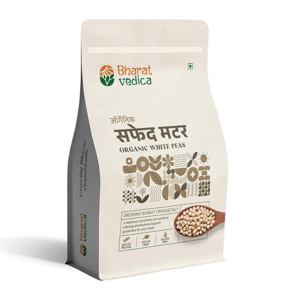 Bharat Vedica Organic White Peas - Organic Safed Matar - Distacart