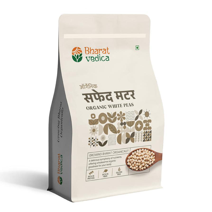 Bharat Vedica Organic White Peas - Organic Safed Matar - Distacart