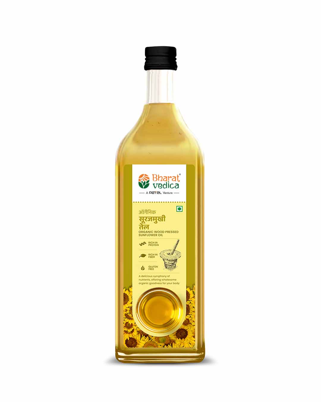 Bharat Vedica Organic Wood Pressed Sunflower Oil - Organic Wood Pressed Surajmukhi ka tel - Distacart