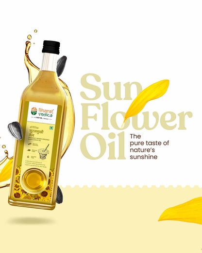 Bharat Vedica Organic Wood Pressed Sunflower Oil - Organic Wood Pressed Surajmukhi ka tel - Distacart