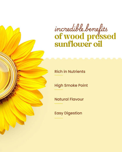 Bharat Vedica Organic Wood Pressed Sunflower Oil - Organic Wood Pressed Surajmukhi ka tel - Distacart
